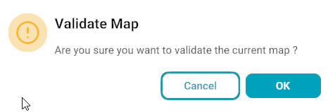 Validate Map confirmation dialog with OK and Cancel