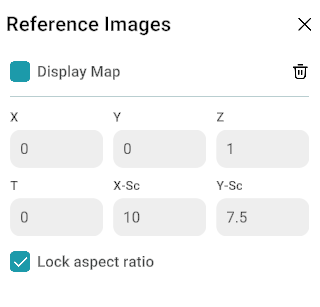 Reference Images panel with georeferencing fields and Lock aspect ratio toggle