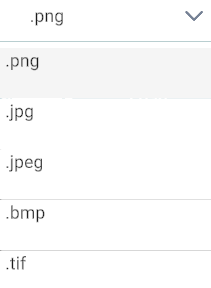 Reference image format dropdown showing PNG, JPG, JPEG, BMP, and TIF