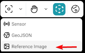Upper toolbar Reference Image option in the reference data dropdown