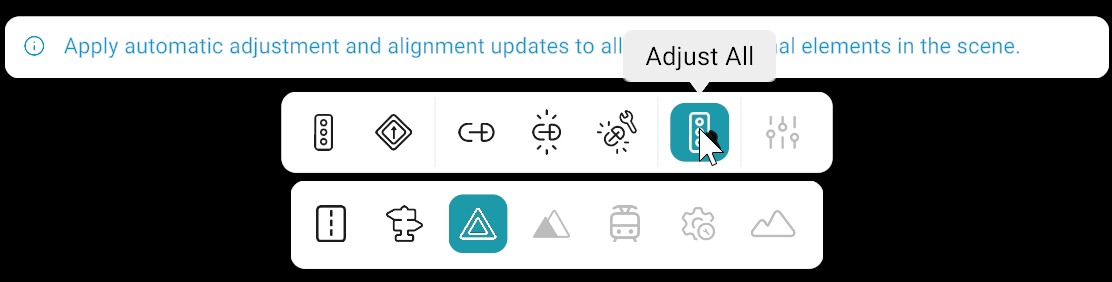 Signals bar: Adjust All tool selected with adjustment hint; bottom toolbar with Signals category active
