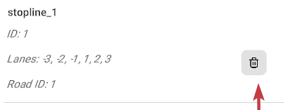 Stop Line panel entry with Delete icon highlighted beside stopline_1
